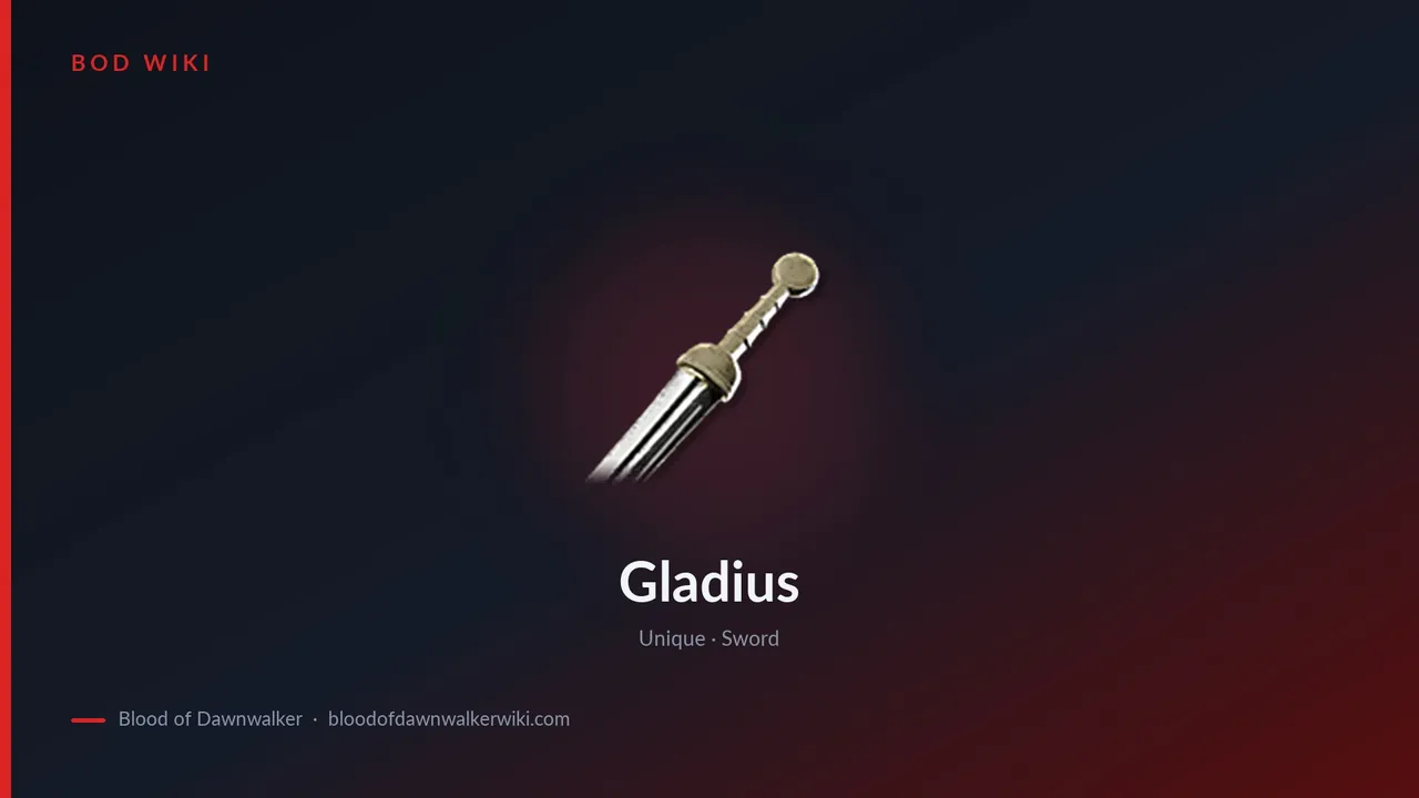 Gladius in The Blood of Dawnwalker: Stats and the Beast of Balaur Cave
