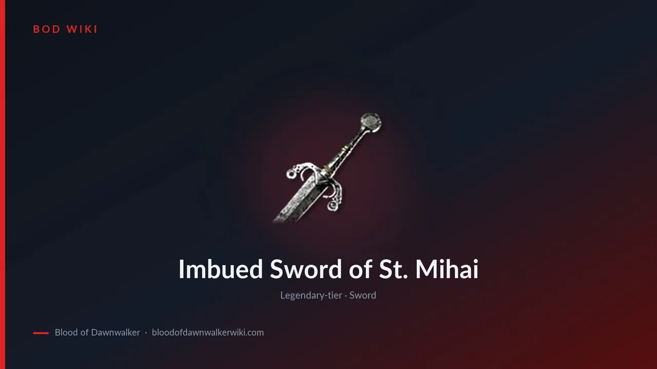 Imbued Sword of St. Mihai: Stats and the Forge It Anew Reward