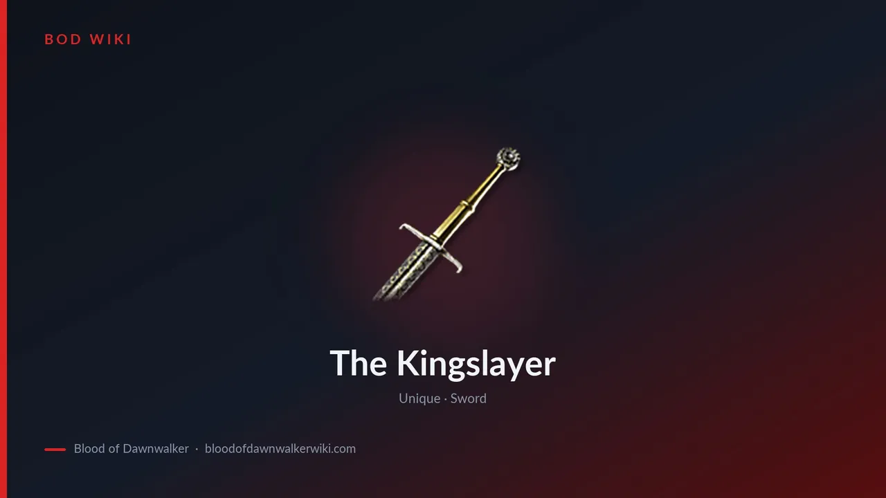 The Kingslayer in The Blood of Dawnwalker: Stats and Treasure Map Location