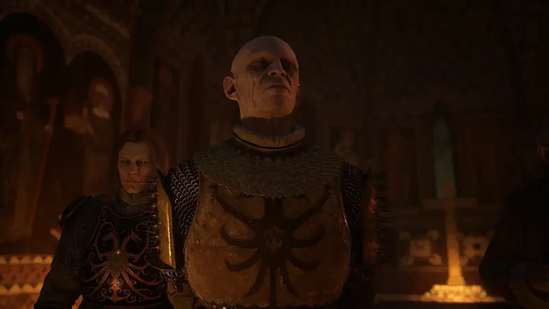 Brencis seated on his throne under the spider sigil, as players see him before the endgame
