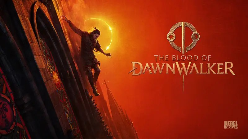 A lone climber ascends a burning wall toward an eclipse — official launch promo art for the first game